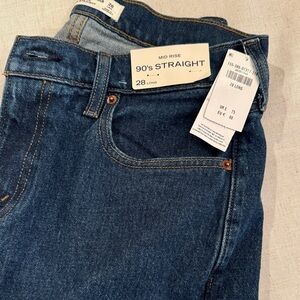 Abercrombie & Fitch Women's 90s Straight Leg Jeans - Dark Blue